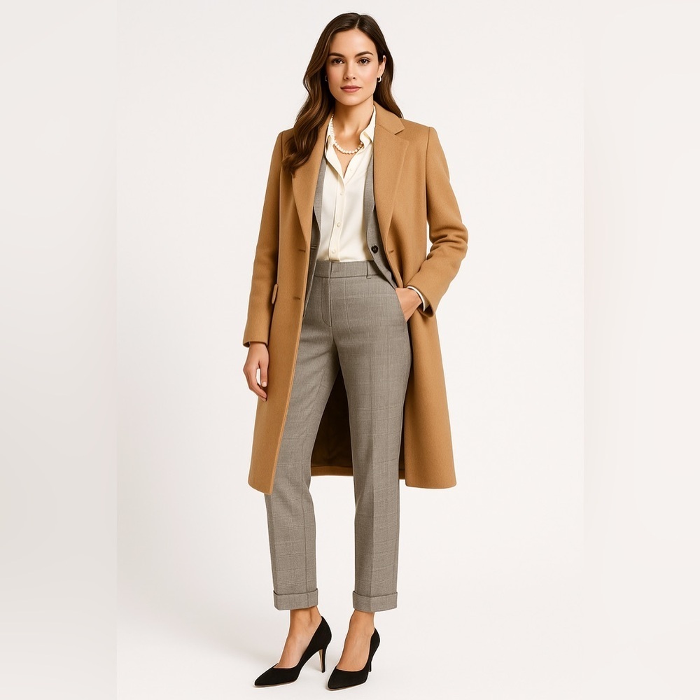 Ann Taylor Gray Plaid Pants Curvy Fit